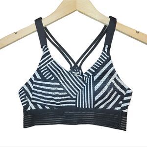 Victoria's Secret Sport Black  White Stripe Sports Bra 32A